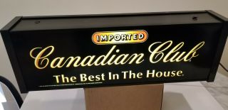 Vintage " Imported " Canadian Club Bar Plastic Light Sign The Best In The House