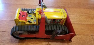 Vintage 1950s Marx Tin Litho Wind - Up Bulldozer/tractor - -