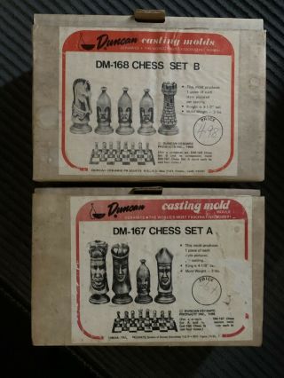 Duncan Vintage 1965 Chess Set Casting Mold Ceramic Plaster Clay