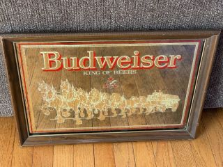 Budweiser Clydesdales Beer Mirror Never Displayed Bud