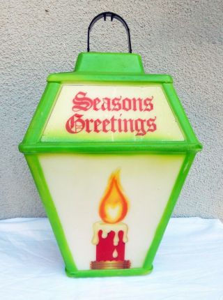 Vintage Christmas Seasons Greetings Coach Lantern Empire Blow Mold 12 " Nobx 