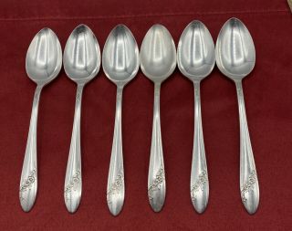 Tudor Plate Oneida Community 1946 Queen Bess Ii Silverware 6 Oval Soup Spoons