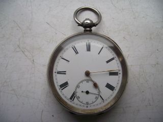 Antique 0.  935 Fine Silver Hallmarked Pocket Watch 50 Mm 93.  6g Dial