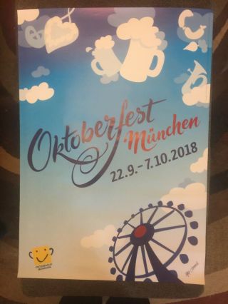 2018 Offical Oktoberfest Poster 23 X 34 Inchs