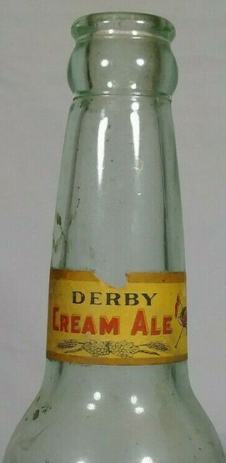 Old 1930 ' s Derby Cream Ale Labeled Bottle Haberle Congress Brewing Syracuse NY 3