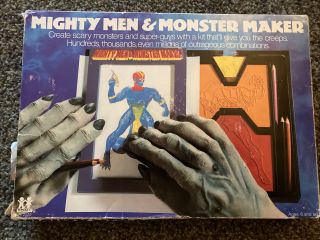 Vintage Mighty Men & Monster Maker Drawing Kit