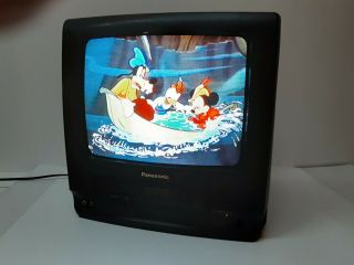 Vintage Panasonic Omnivision Pv - M1369 13 " Crt Tv Built In Vhs Player Fm