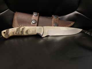 Handmade 440c Custom Sheep Horn Hunting Skinner Skinning Blade Camping Knife