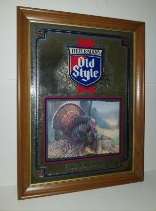 Heilemans Old Style Beer Wildlife Series Eastern Wild Turkey Mirror Sign