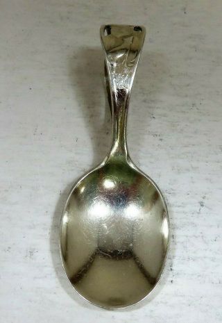Antique Webster Sterling Silver Curve Handle Baby Spoon With " Baby & Dog " Nm