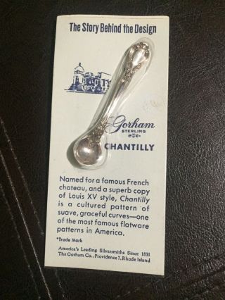 Vintage Gorham Sterling Silver Salt Spoon Brooch Pin In The Chantilly Pattern