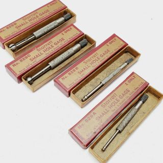 Vintage Starrett Small Hole Gage Set No 829 - A B C D - 1/8 " Thru 1/2 " In Boxes