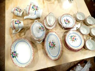 Vintage 23 Piece Porcelain Childs Tea & Serving Set 1930 