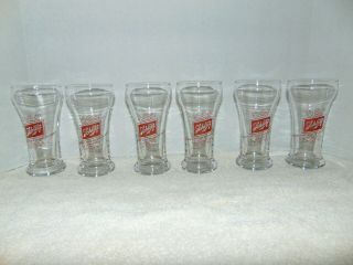 6 Vintage Schlitz Beer Bar Glasses (g1)