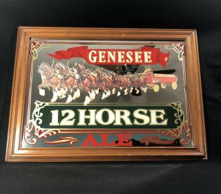 Genesee 12 Horse Ale Beer Mirror 23 X 17