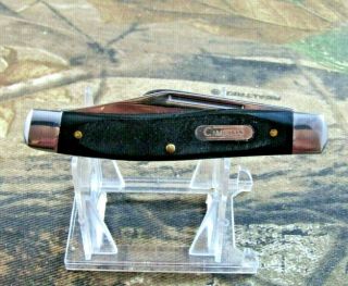 Vintage Camillus York Usa Rough Cut Tobacco Stockman Pocket Knife 155