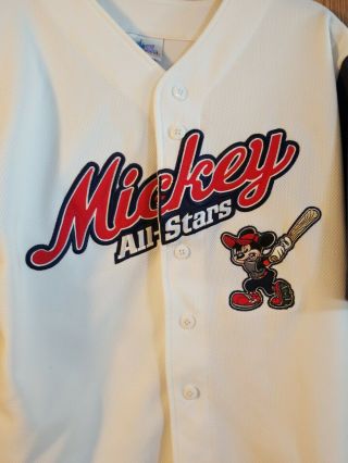 Walt Disney World Mickey All Stars 28 Sewn Baseball Jersey Youth XL 14/16 EUC 2