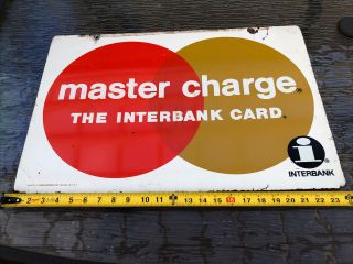 Vintage Master Card Medal Sign Adisplay Double Sided.  24” X 16”