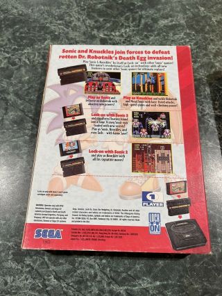 Vintage 1994 Sega Genesis Sonic & Knuckles Video Game w/ Box. 2