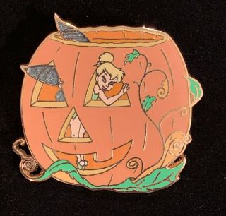 Disney Pin 2007 Halloween Tink Tinker Bell In A Pumpkin Jack O Lantern 55582
