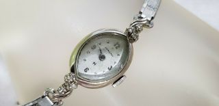 Vintage 14kt White Gold Ladies Hamilton 6 Total Diamond Watch.  Not