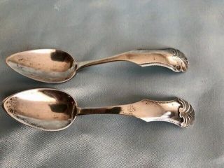 Two Antique.  833 Dutch Silver 4.  5 " Sugar Spoons Adrianus Kuijlenburg Pz