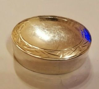 Vintage Continental 925 Sterling Silver Pill Box -