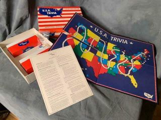 Vintage 1985 U.  S.  A.  Trivia Board Game Boynton Games Family Game Night