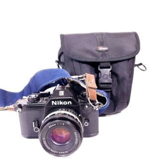 Vintage Nikon Em 35mm Camera W/ Nikon Lens Series E 50mm 1:1.  8,  & Bag