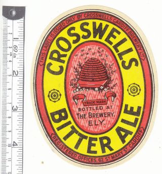 British Beer Label.  Crosswell,  Cadiff Bitter Ale