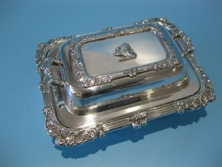 Little Antique Silver Plate Victorian Ornate Lidded Butter Dish
