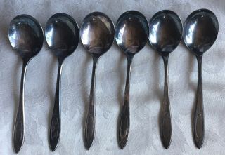 Adam Oneida Community Plate Silverplate 6 Round Bowl Soup Spoons (gumbo) 7 1/8”
