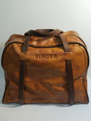 Vintage Singer Stylist 834 Zig Zag Sewing Machine W/ Singer Leather Bag & Pedal