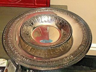 Vintage Reed & Barton Silver Plate Serving Bowl Set 1201 & 1202