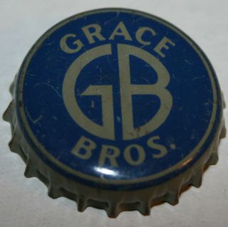 Vintage Cork Lined Beer Bottle Cap Crown Grace Bros " Gb "