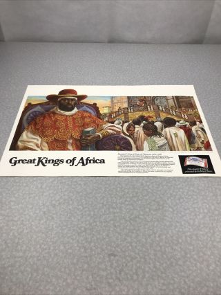 Vintage Budweiser Great Kings Of Africa Advertisement Poster No 5 1984 Kg Ws9