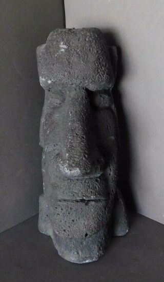 Vintage Easter Island Lava Sculpture God Hawaiian Tiki Statue 11 3/4 " (a)