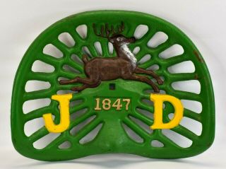 Vintage John Deere Jd Cast Iron Tractor Seat Part Low Pan 1847 6 Antlers 4 Legs