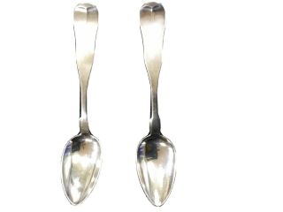 Two Coin Silver Spoons By E.  W.  N.  30.  60 Grams