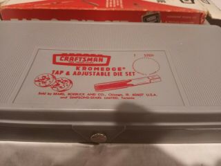Vintage Craftsman Kromedge Professional Quality Tap & Die Set W/ Storage Box
