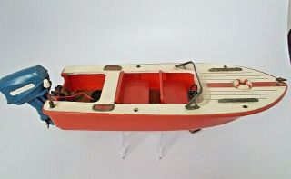 Vintage Lang Craft Battery Operated Speed Boat.  Japan