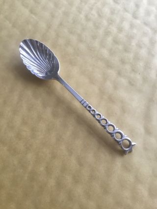 Solid Silver Victorian English Hallmarked Celtic Style Spoon Atkin Bros 1901