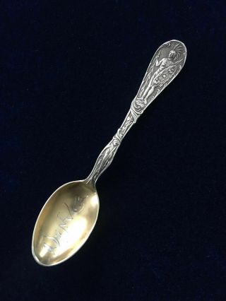 Sterling Silver Souvenir Spoon - Denver With Indians Figure