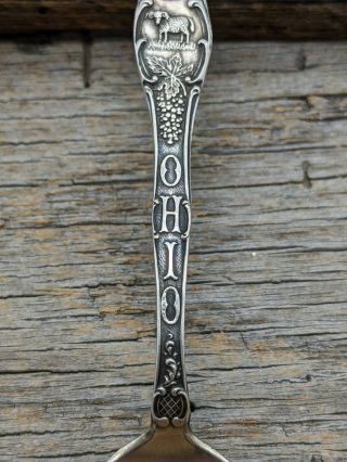 Antique Alliance Ohio High School Shepard Mfg Co Sterling Silver Souvenir Spoon 3