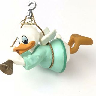 Walt Disney Christmas Ornament 1987 Grolier Donald Duck Angel Horn Trumpet