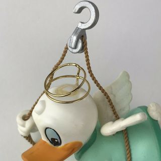 WALT DISNEY Christmas Ornament 1987 GROLIER Donald Duck Angel Horn Trumpet 3