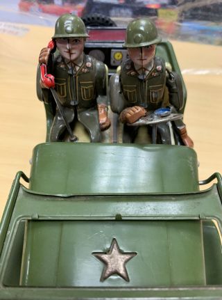 Vintage Tin Litho WWII Military Jeep Battery Operated 2