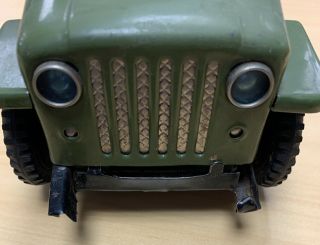 Vintage Tin Litho WWII Military Jeep Battery Operated 3