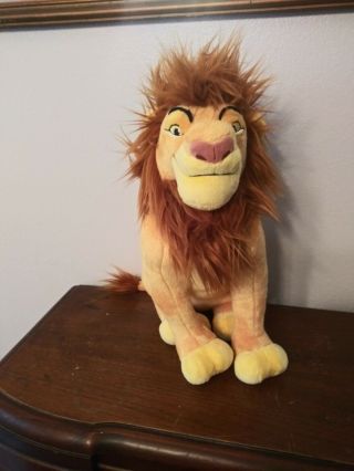 Walt Disney Store - The Lion King Mufasa Plush Stuffed Animal 14 " Tall Euc