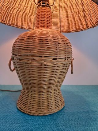 Vintage Wicker Table Lamp 22 